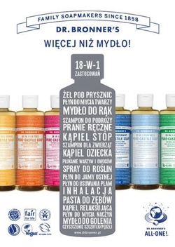 Mydło kastylijskie w płynie 18w1 Dr. Bronner's kwiat wiśni 945 ml.