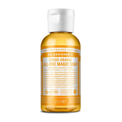 Mydło kastylijskie w płynie 18w1 Dr. Bronner's cytrusowo-pomarańczowe 60 ml.
