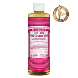 Mydło kastylijskie w płynie 18w1 Dr. Bronner's różane 475 ml.