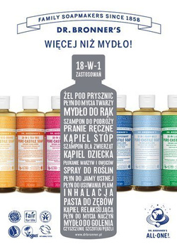 Mydło w płynie kastylijskie 18w1 Dr. Bronner's 60 ml. 3 – pack II